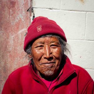 Tibetan man in red